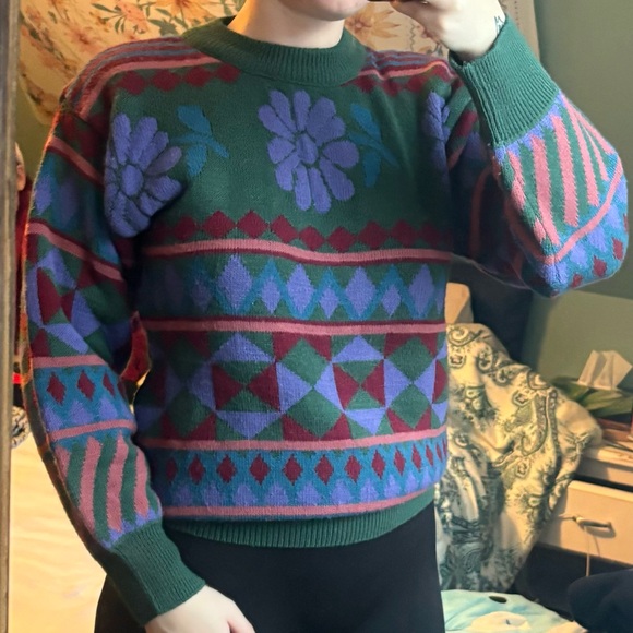 Colorful Geometric Pattern Sweater - Picture 1 of 5
